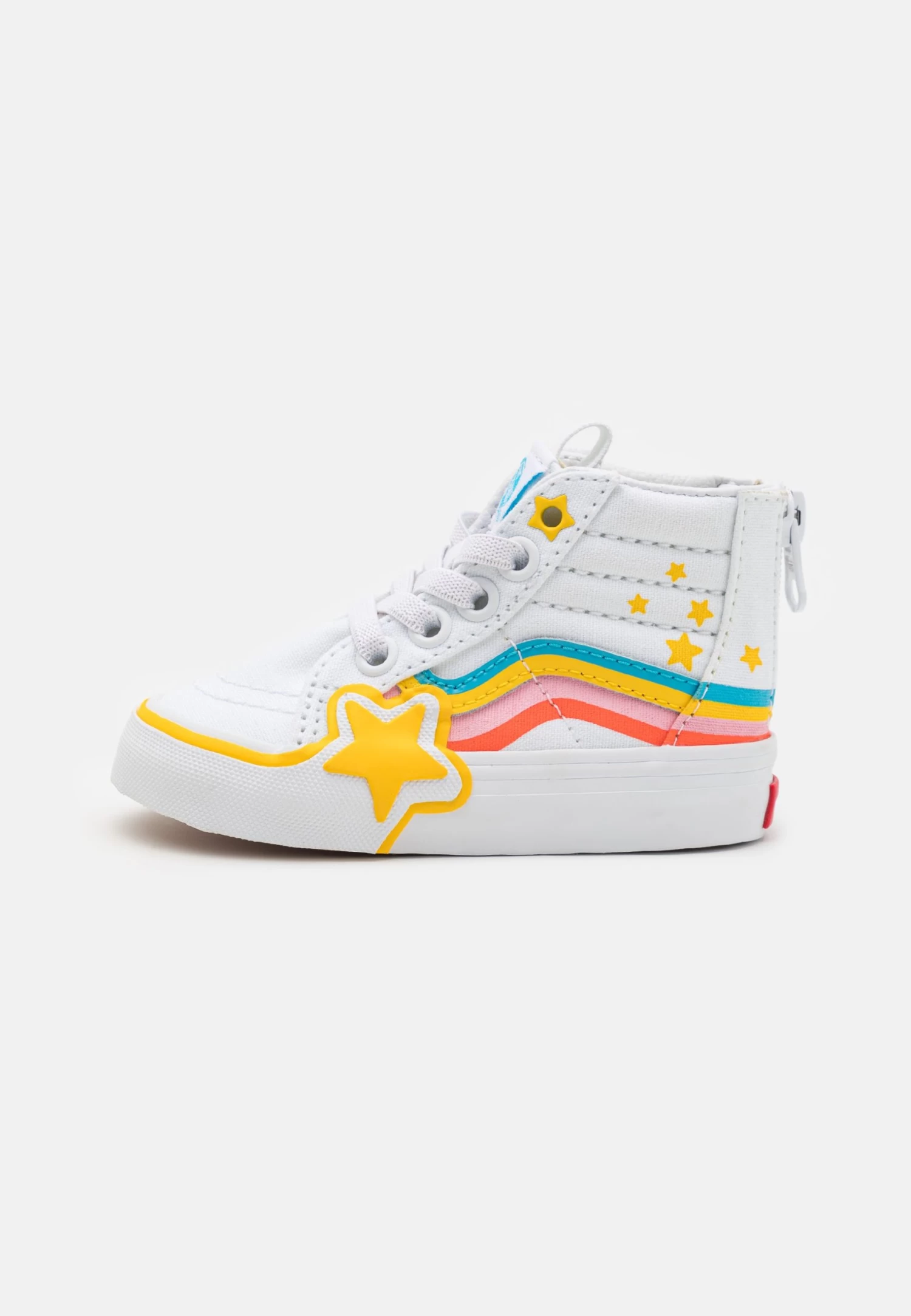 Vans Sk8-Hi Zip Rainbow Star Unisex - Sneakers Hoog - True White/Multi-Coloured
