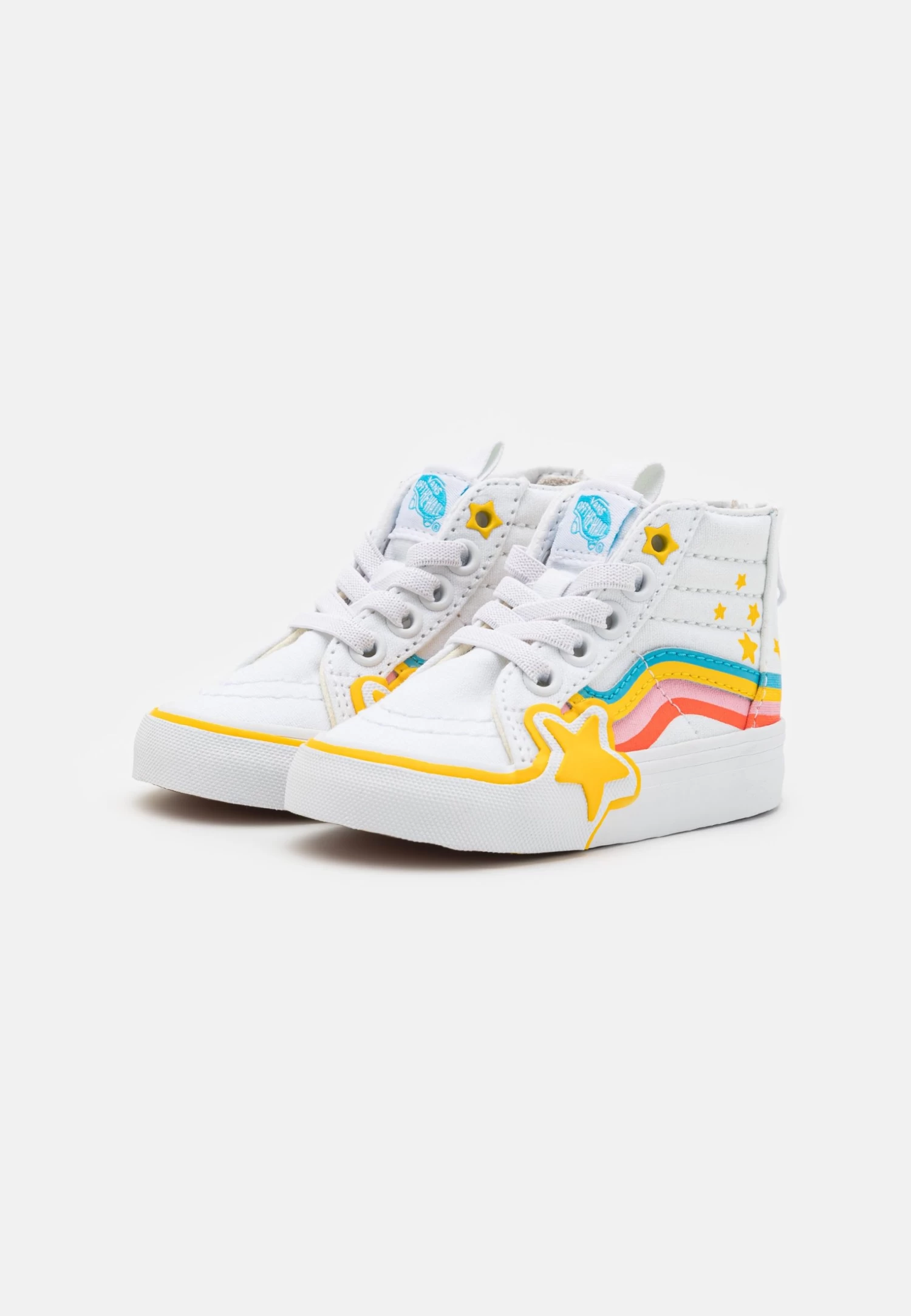 Vans Sk8-Hi Zip Rainbow Star Unisex - Sneakers Hoog - True White/Multi-Coloured - Afbeelding 2
