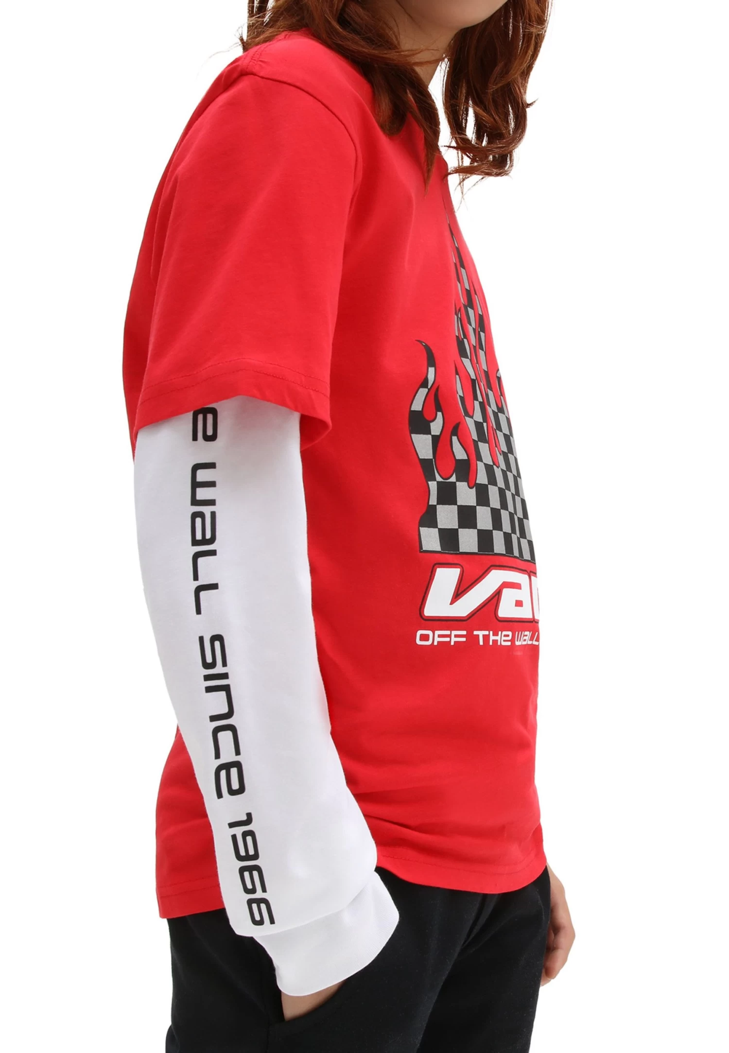 Vans Reflective Checkerboard Flame Twofer - Longsleeve - Medium Red - Afbeelding 3