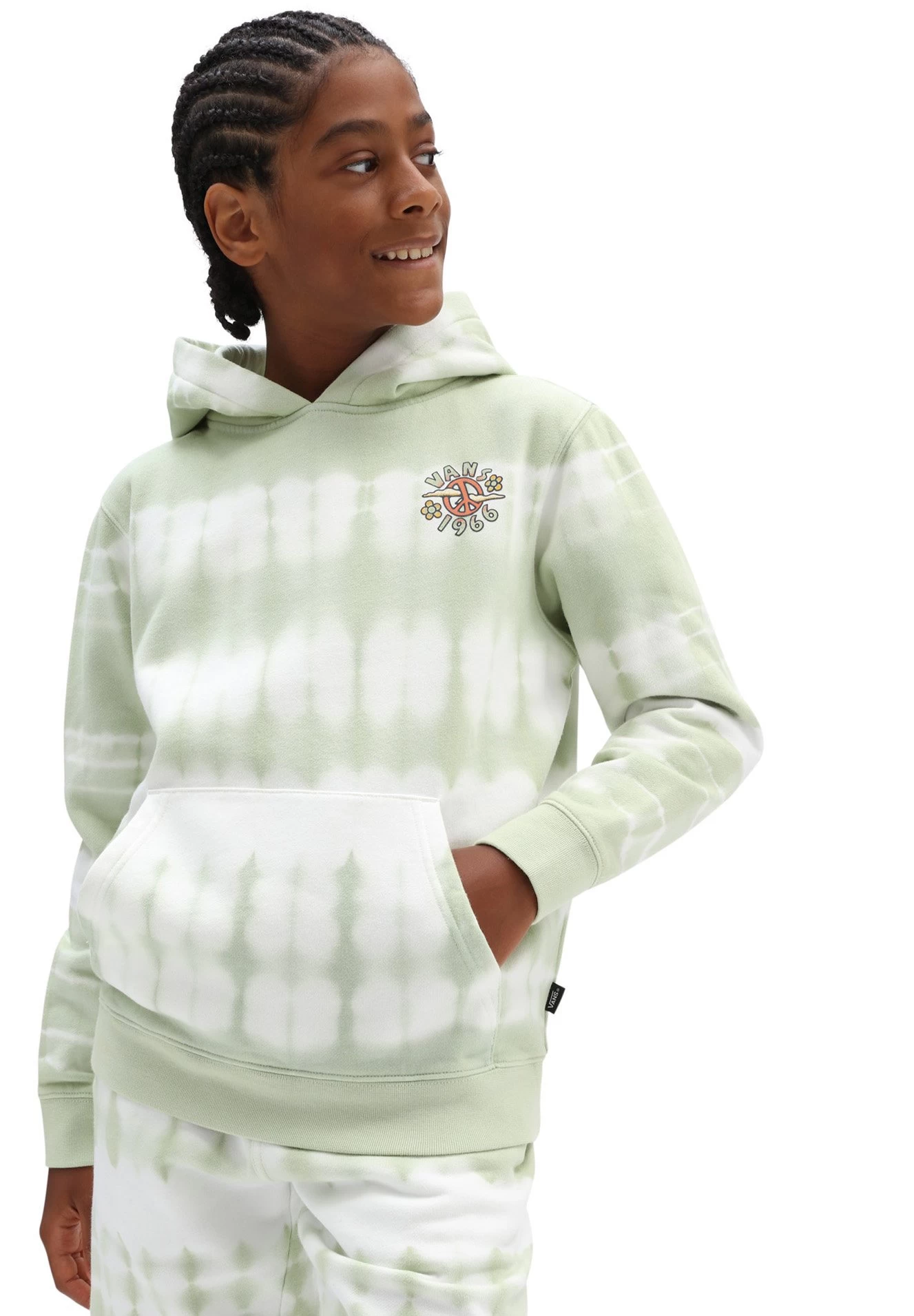 Vans Peace Of Mind Tie Dye Po Boys - Sweater - Celadon Green/Tie Dye