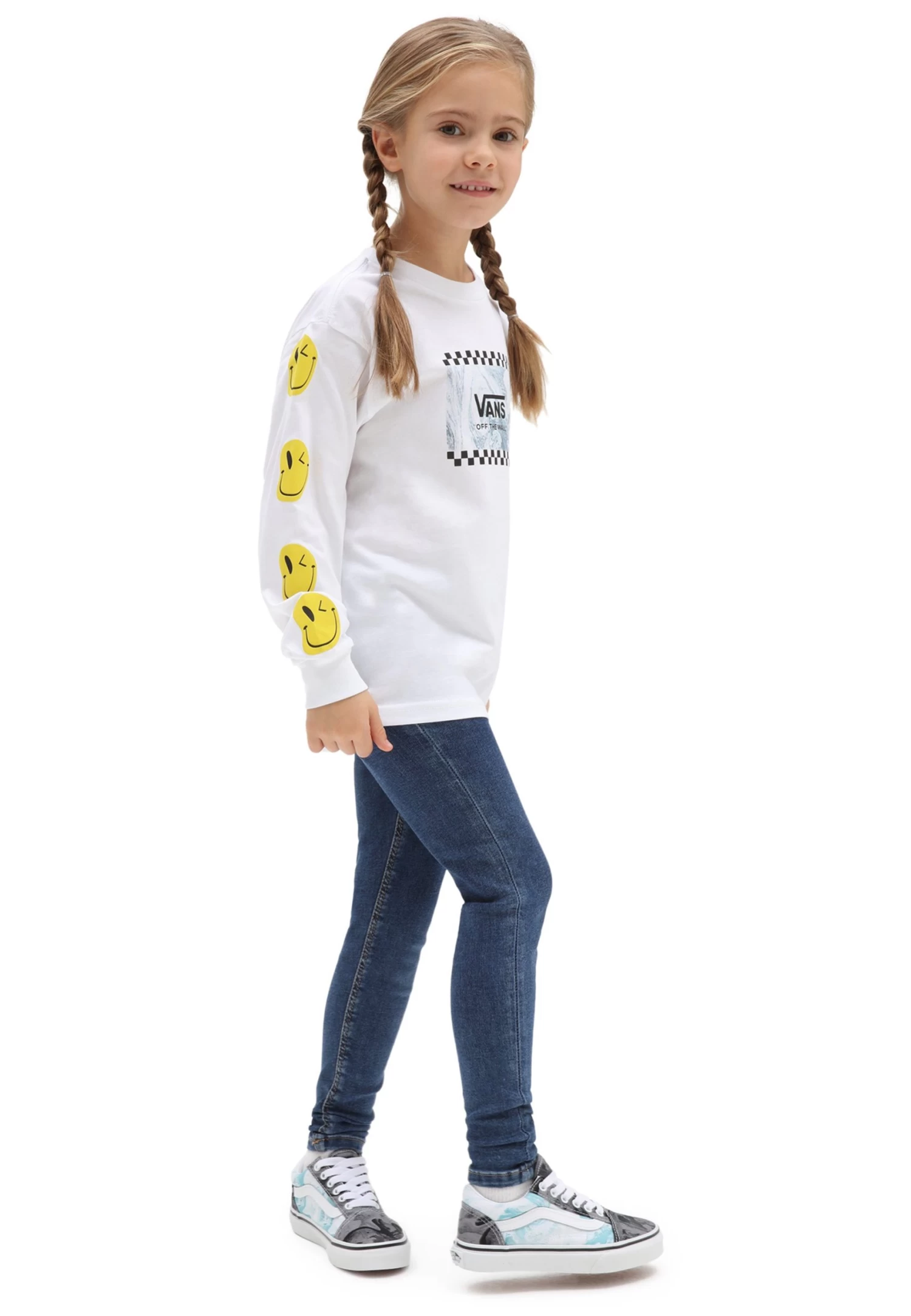 Vans Marble Ls - T-Shirt Print - White